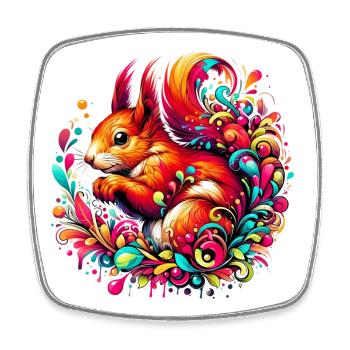 Squirrel - Square fridge magnet - white - Front