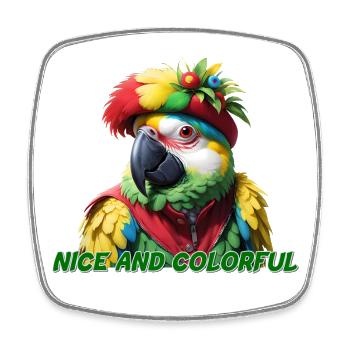Parrot - Square fridge magnet - white - Front