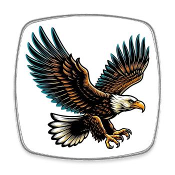 Eagle - Square fridge magnet - white - Front