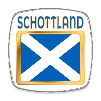 SCHOTTISCHE FAHNE SCHOTTLAND - Viereckiger Kühlschrankmagnet - Weiß - Vorne