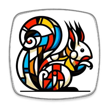 Squirrel - Square fridge magnet - white - Front