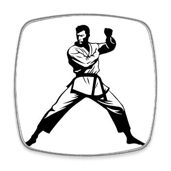 Karateka - Square fridge magnet - white - Front