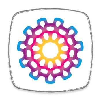 Yoga Course Mandala Meditation colorful - Square fridge magnet - white - Front