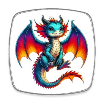 Dragon - Square fridge magnet - white - Front