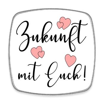 Zukunft mit Euch Verbundenheit - Viereckiger Kühlschrankmagnet - Weiß - Vorne