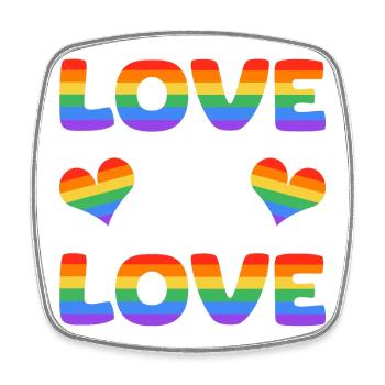 Love Is Love Pride Schriftzug - Viereckiger Kühlschrankmagnet - Weiß - Vorne
