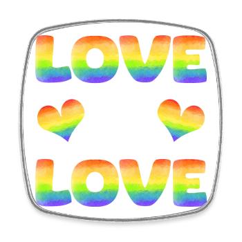 Love is Love Rainbow - Square fridge magnet - white - Front
