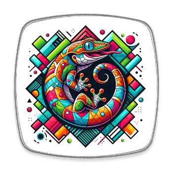 Gecko - Square fridge magnet - white - Front