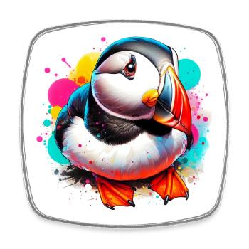Puffin - Square fridge magnet - white - Front