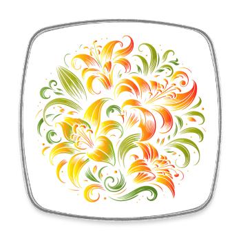 bunter Lilien Strauß elegant und geschwungen - Viereckiger Kühlschrankmagnet - Weiß - Vorne