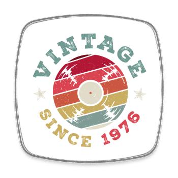 Vintage 1976 - Viereckiger Kühlschrankmagnet - Weiß - Vorne