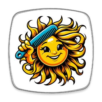 Sonne - Viereckiger Kühlschrankmagnet - Weiß - Vorne
