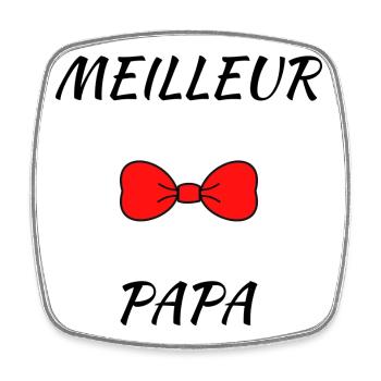 FROHER VATERTAG. PAPA. VATERTAG. VATER - Viereckiger Kühlschrankmagnet - Weiß - Vorne