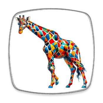 Giraffe - Viereckiger Kühlschrankmagnet - Weiß - Vorne