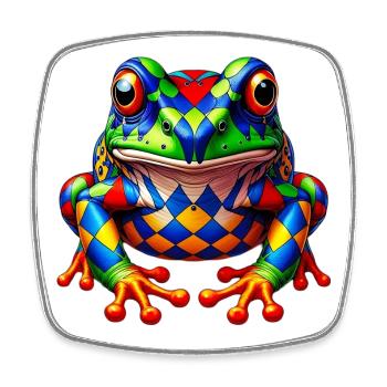 Frog - Square fridge magnet - white - Front