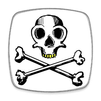 Skull and Bones 3c - Square fridge magnet - white - Front