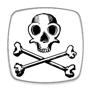 Skull and Bones 1c - Square fridge magnet - white - Front