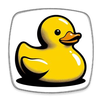 Ente Ente Ente Ente Ente - Viereckiger Kühlschrankmagnet - Weiß - Vorne