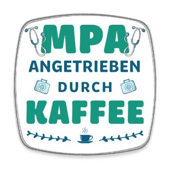 Medizinische Praxisassistentin | Mpa | Kaffee - Viereckiger Kühlschrankmagnet - Weiß - Vorne