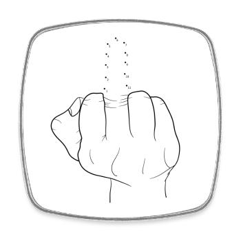 Stinkefinger Zahlenbild - Viereckiger Kühlschrankmagnet - Weiß - Vorne
