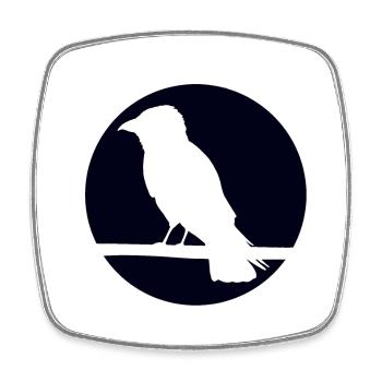 Crow on a branch - Square fridge magnet - white - Front