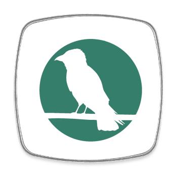 Crow on a branch - Square fridge magnet - white - Front