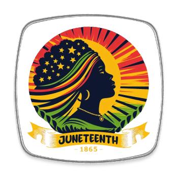 Celebrating Juneteenth: Freedom, Heritage, Unity - Square fridge magnet - white - Front