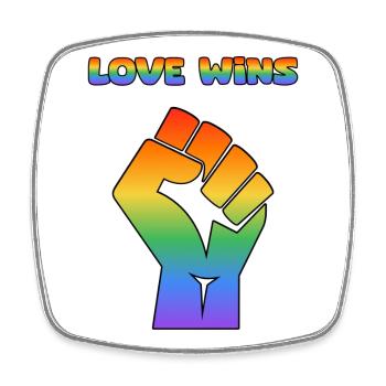 Love Wins Pride-Faust Rainbow - Square fridge magnet - white - Front