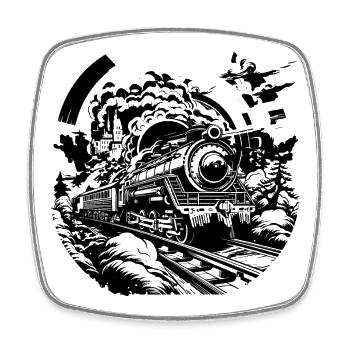Eisenbahn - Viereckiger Kühlschrankmagnet - Weiß - Vorne