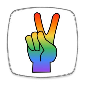 Regenbogen Peace Zeichen - Viereckiger Kühlschrankmagnet - Weiß - Vorne