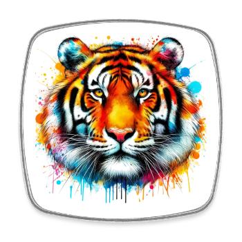 Tiger - Viereckiger Kühlschrankmagnet - Weiß - Vorne