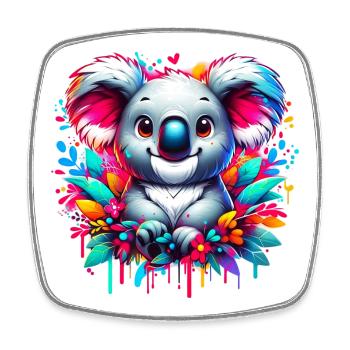 Koala - Viereckiger Kühlschrankmagnet - Weiß - Vorne