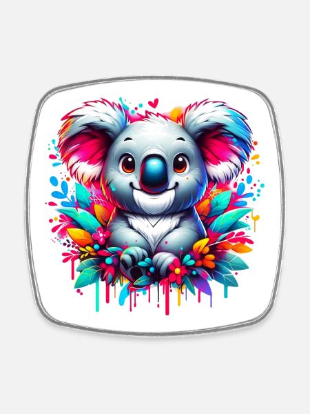 Koala - Viereckiger Kühlschrankmagnet - Weiß