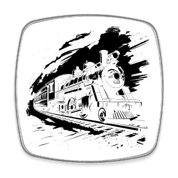 Railroad - Square fridge magnet - white - Front