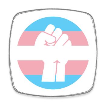 LGBTQ Pride Month - Fighting for Trans Equality - Square fridge magnet - white - Front