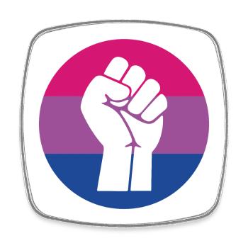 LGBTQ Pride Month - Fighting for Bisexual Equality - Square fridge magnet - white - Front