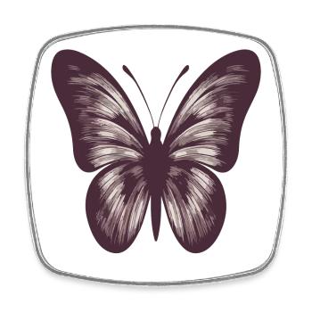 Papillon - Magnet carré - blanc - Devant