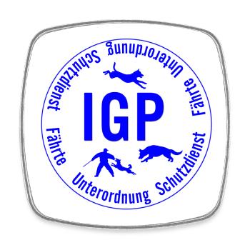 IGP Hundesport - rund, blau - Viereckiger Kühlschrankmagnet - Weiß - Vorne