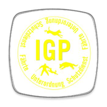 IGP Hundesport - rund, gelb - Viereckiger Kühlschrankmagnet - Weiß - Vorne