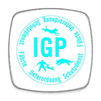 IGP Hundesport - rund, türkis - Viereckiger Kühlschrankmagnet - Weiß - Vorne
