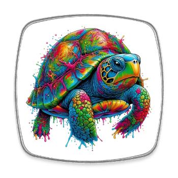 Turtle - Square fridge magnet - white - Front