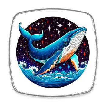 Whale - Square fridge magnet - white - Front