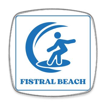 FISTRALES BEACH-SURF - Viereckiger Kühlschrankmagnet - Weiß - Vorne