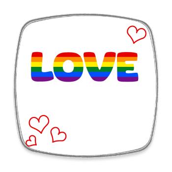 Love is Love Pride Rainbow - Square fridge magnet - white - Front