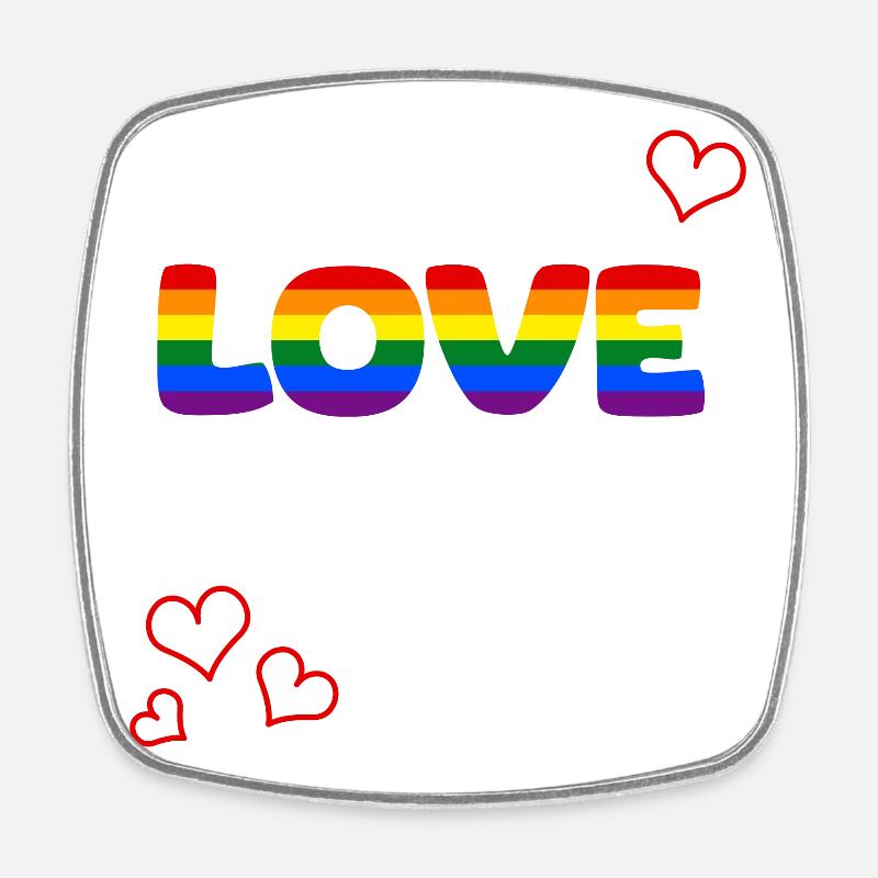 Rainbow love: Love is everything - Square fridge magnet - white