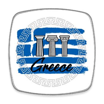 Griechenland - Viereckiger Kühlschrankmagnet - Weiß - Vorne