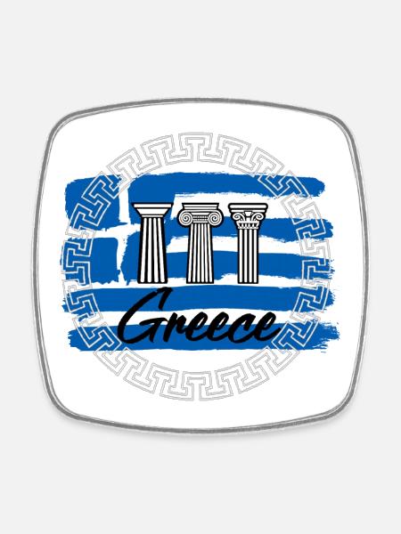 Grèce - Magnet carré - blanc