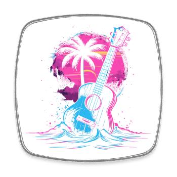 Ukulele 80s Look - Square fridge magnet - white - Front