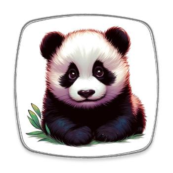 Panda - Magnet carré - blanc - Devant