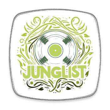 junglist disque vinyle - Magnet carré - blanc - Devant